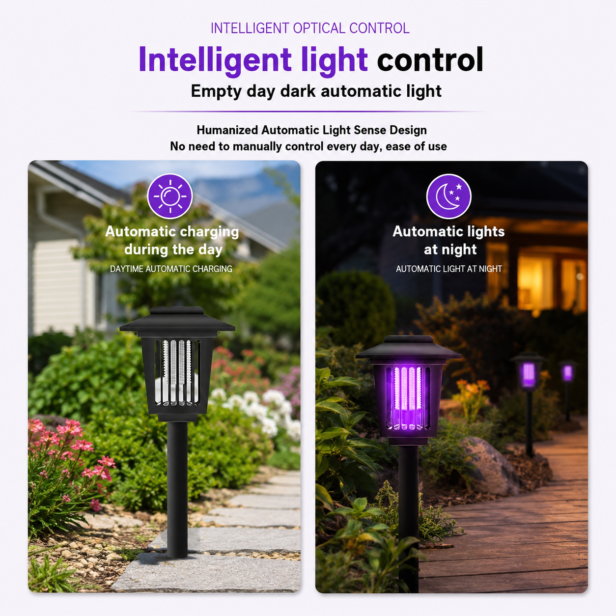 Outdoor Solar LED Mosquito Killer Garden Lamp - Best Stinger for Mosquitoes/Moths/Flies