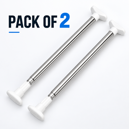 🛠️ Adjustable No-Drill Tension Rod for Closets, Bathrooms & Small Spaces