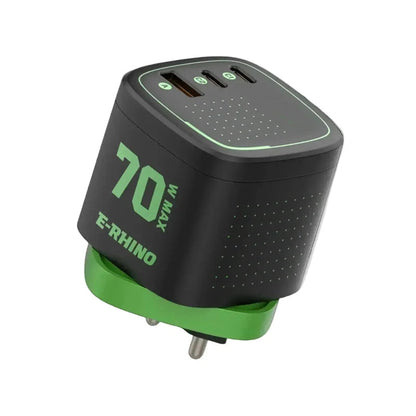 Global Travel Charger (70W, 3-Port, GaN, Integrated Rotary Plug)