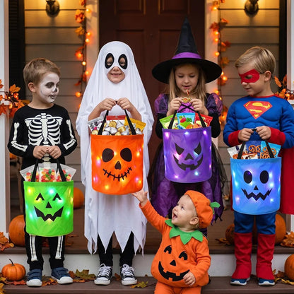 ✨Halloween Glowing Pumpkin Bags – LED Lights & Spacious Interior 🍬