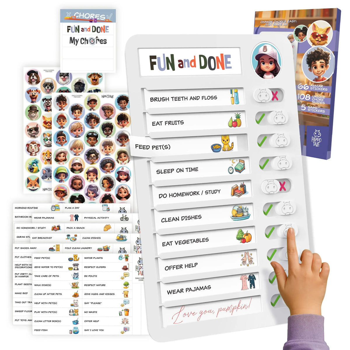✨Magnetic Kids Daily Routine Chore Chart, Visual Task Board with Stickers & Icons, Autism & ADHD Kids Routine Tool