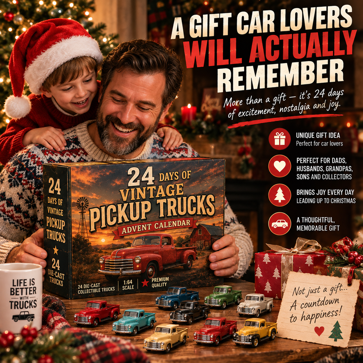 24 Days of American Car Legends Advent Calendar – 24 Die-Cast Collectibles