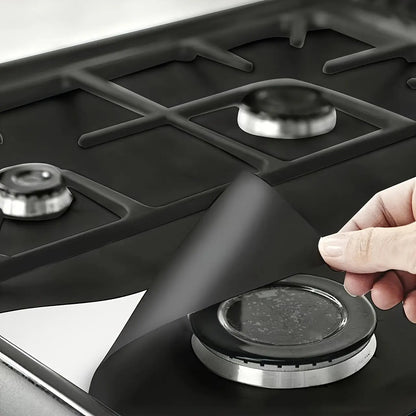 🧽4-Piece Reusable Non-Stick Gas Stove Burner Covers – Heat-Resistant & Washable