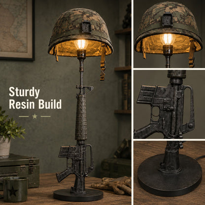 Tactical Rifle & Helmet Table Lamp with Trigger Switch