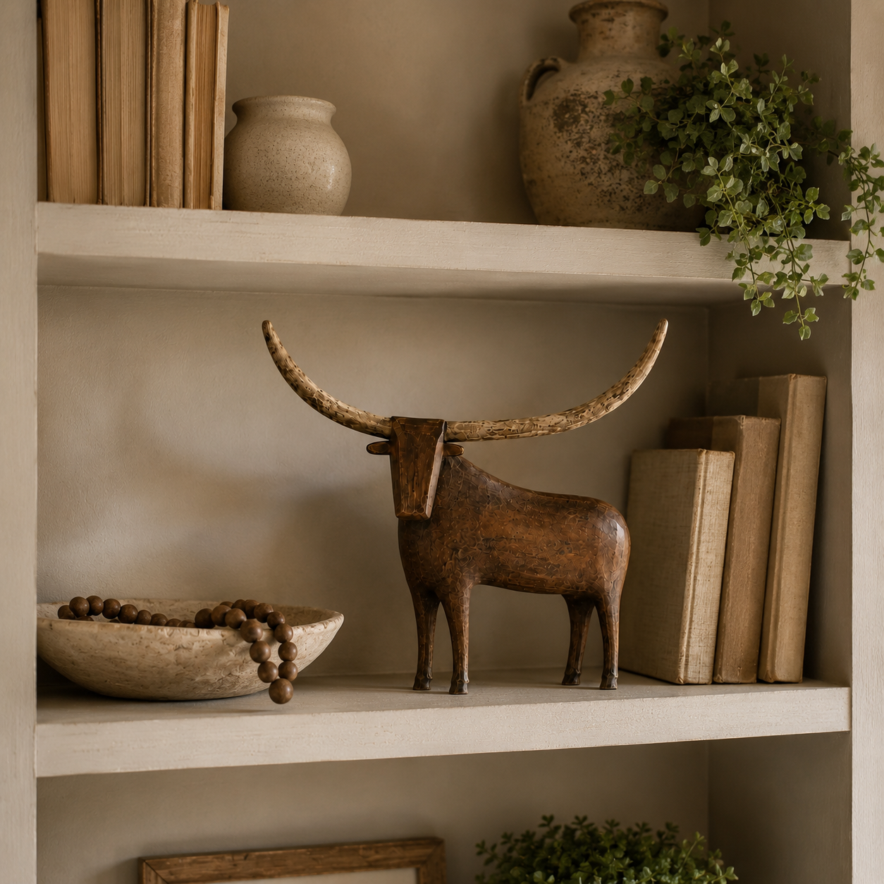 🐂Vintage Longhorn Bull Sculpture