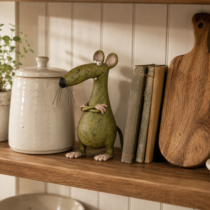 Whimsical Vintage Mouse & Cat Figurine