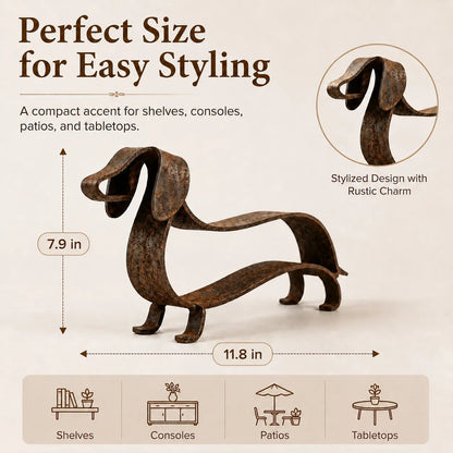 Rustic Charm, Dachshund Style — Metal Sculpture for Home & Garden