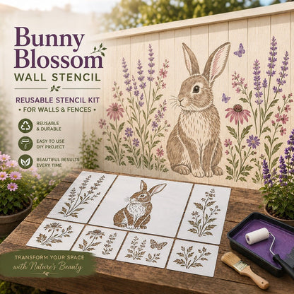 🦋🌸Last Day 50% OFF - 🌿Garden Bloom Wall Stencil Kit | DIY Garden Painting Templates for Every Space