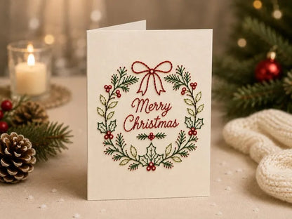 🔥LAST DAY 50% OFF - 🌲 🪡 Christmas Hand Embroidery Card DIY Kit | Stitch Your Way Into the Christmas Spirit ✨ 🎁