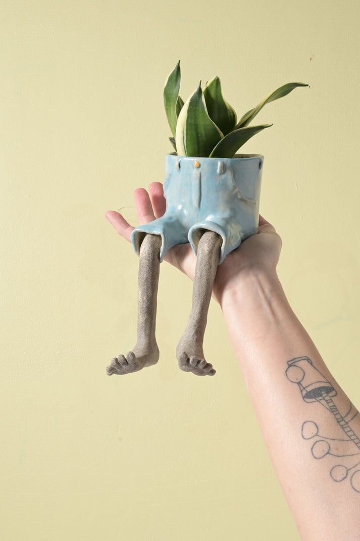 ✨ Cute Legged Human-Shaped Planter Pot Funny Resin Plant Pot