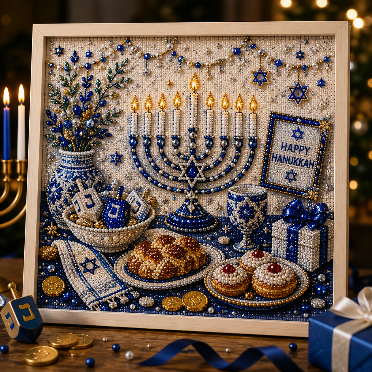 🎁 50% OFF Festival of Lights Sale - DIY Hanukkah Pearl Art Kit ✨