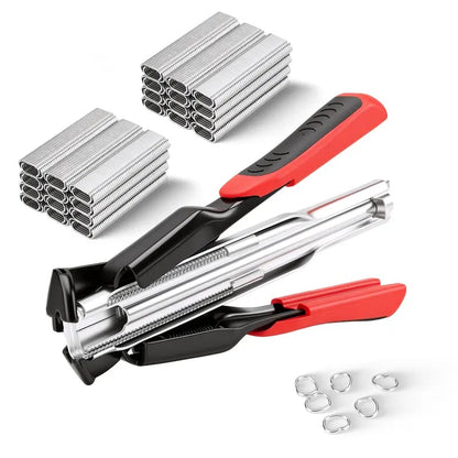 🔩 3/4" C Clip Hog Ring Pliers Kit, Heavy‑Duty Cage Clamp for Fencing, Upholstery & Sausage Casings