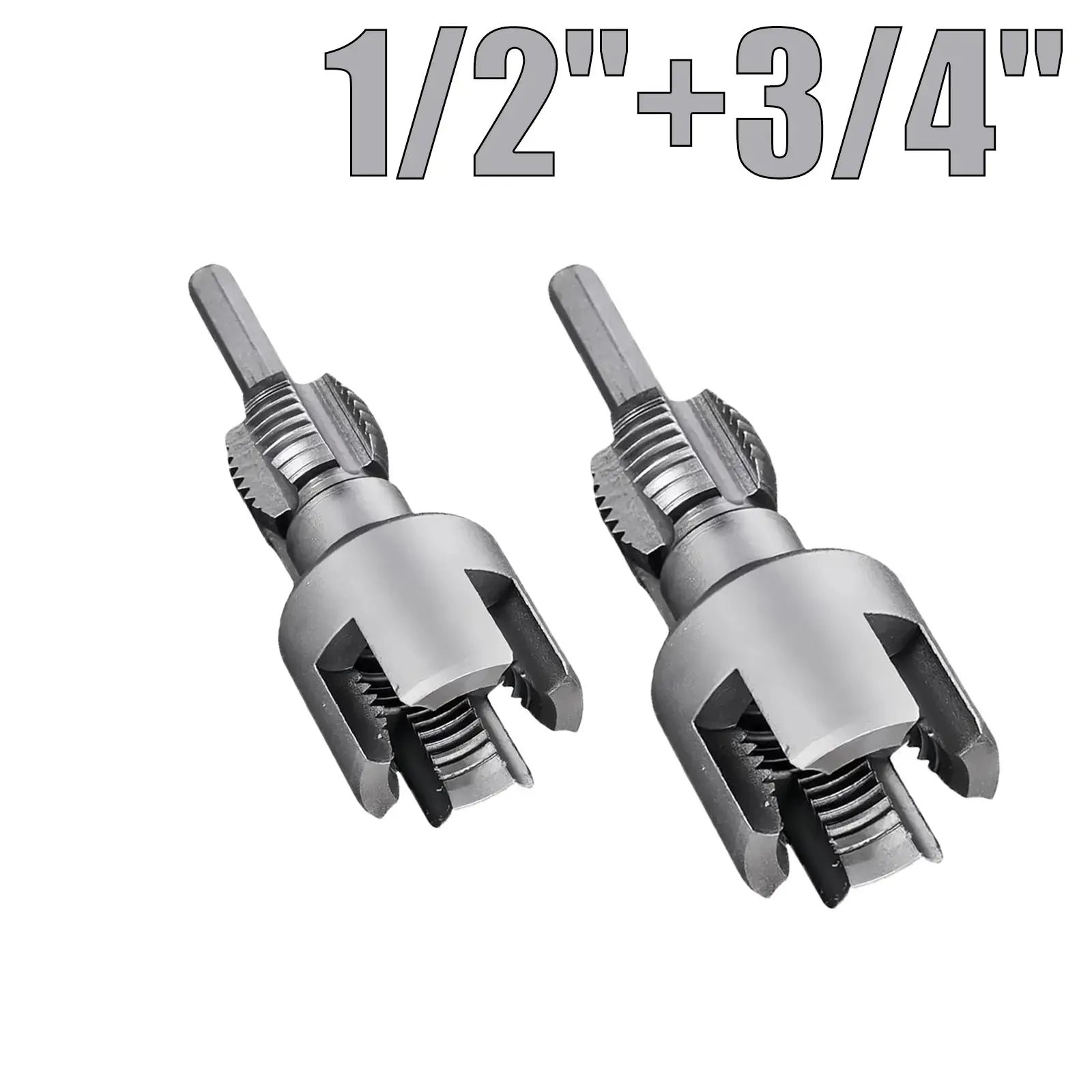 Drill-Powered Pipe Thread Cutting Bit — Internal & External Threading for 1/2" & 3/4" Plastic Pipes