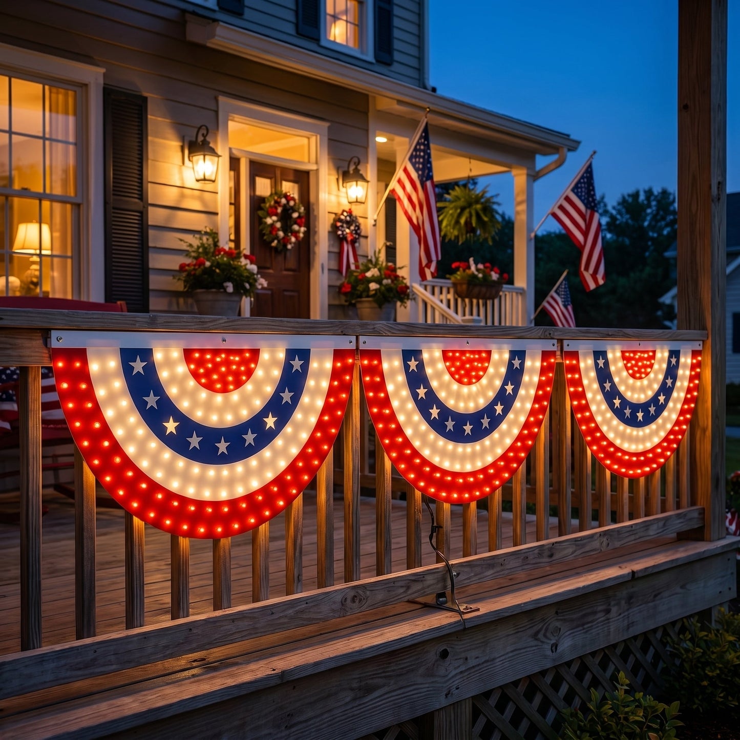 🏆🏆Flash Sale-49% OFF⚡ 50K+ SOLD! 3 x 6 Ft LED Patriotic Bunting Banner for America’s 250th