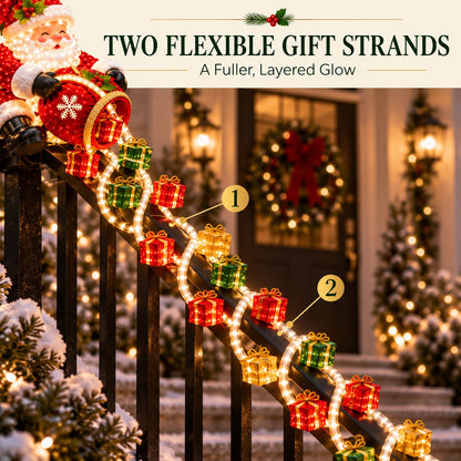 🔥🎅 Santa Magic Gift Cascade Railing Light