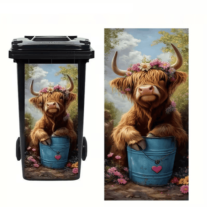 Creative Trash Can Sticker with Colourful Cartoon✨