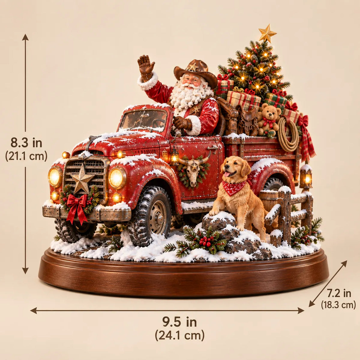 🎅🤠American Christmas Story™ – Santa’s Last Delivery Lighted Western Christmas Keepsake