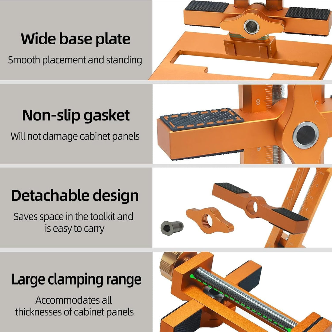 Wide base and non-slip cabinet installation jig