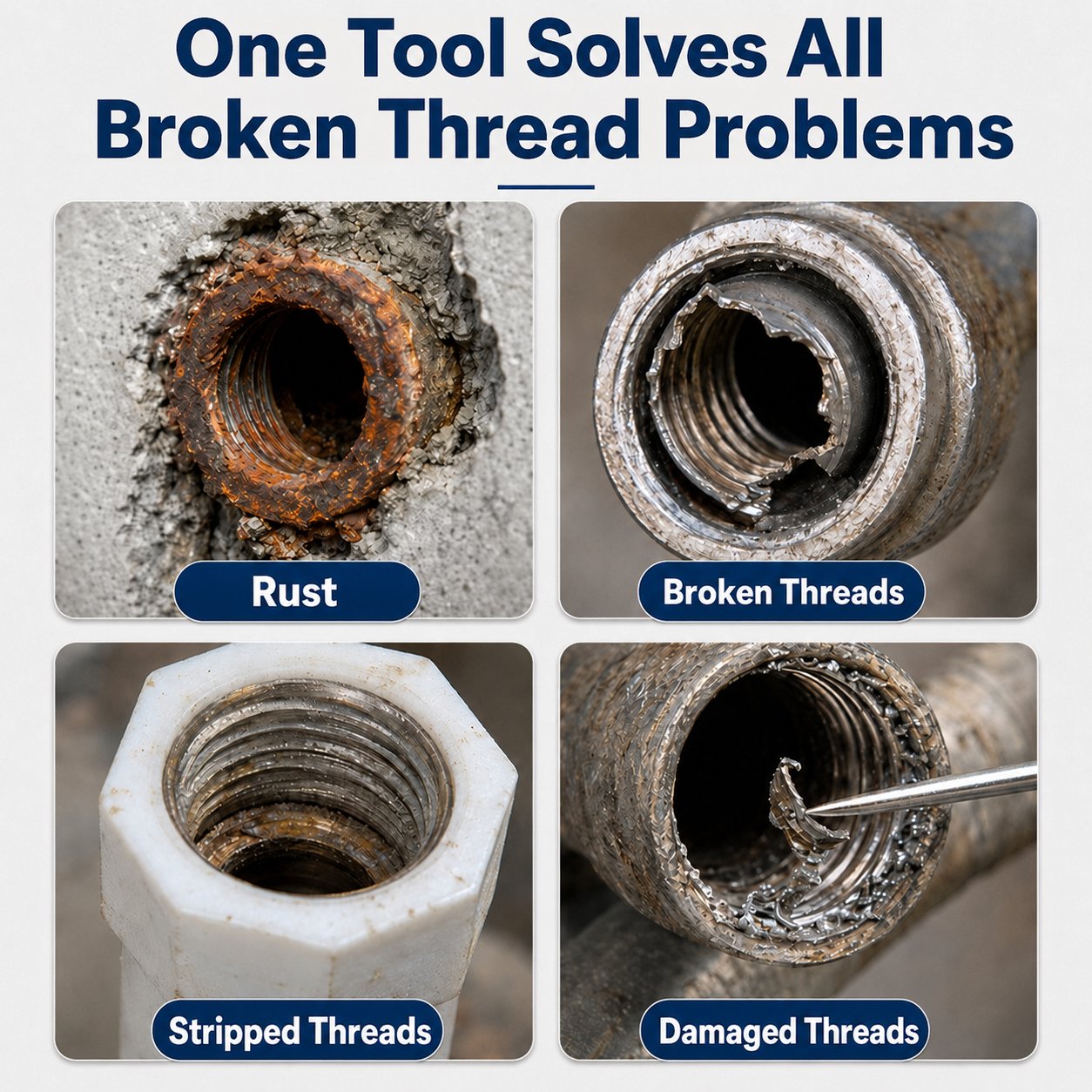 🔥LAST DAY 49% OFF - 🛠️ Broken Pipe Thread Extractor | Fast Drill-Powered Broken Fitting Removal Tool