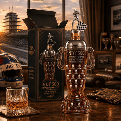 Indy 500 110th Anniversary Borg-Warner Trophy Whiskey Bottle