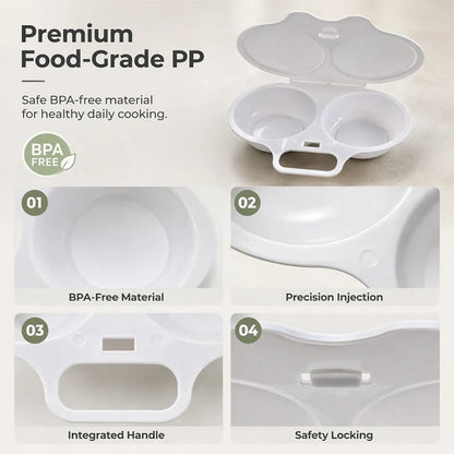 🥚 Microwave Egg Cooker – Perfect poached eggs in 2 mins, no oil & splash-proof – Quick, healthy & mess-free breakfast 🌿