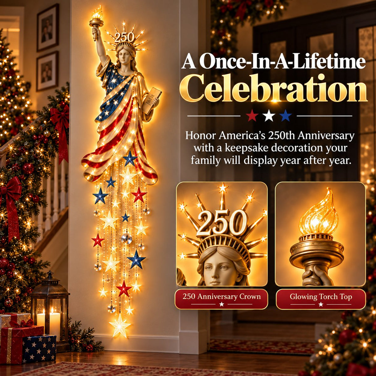 🇺🇸 250th Anniversary Liberty Wall Light