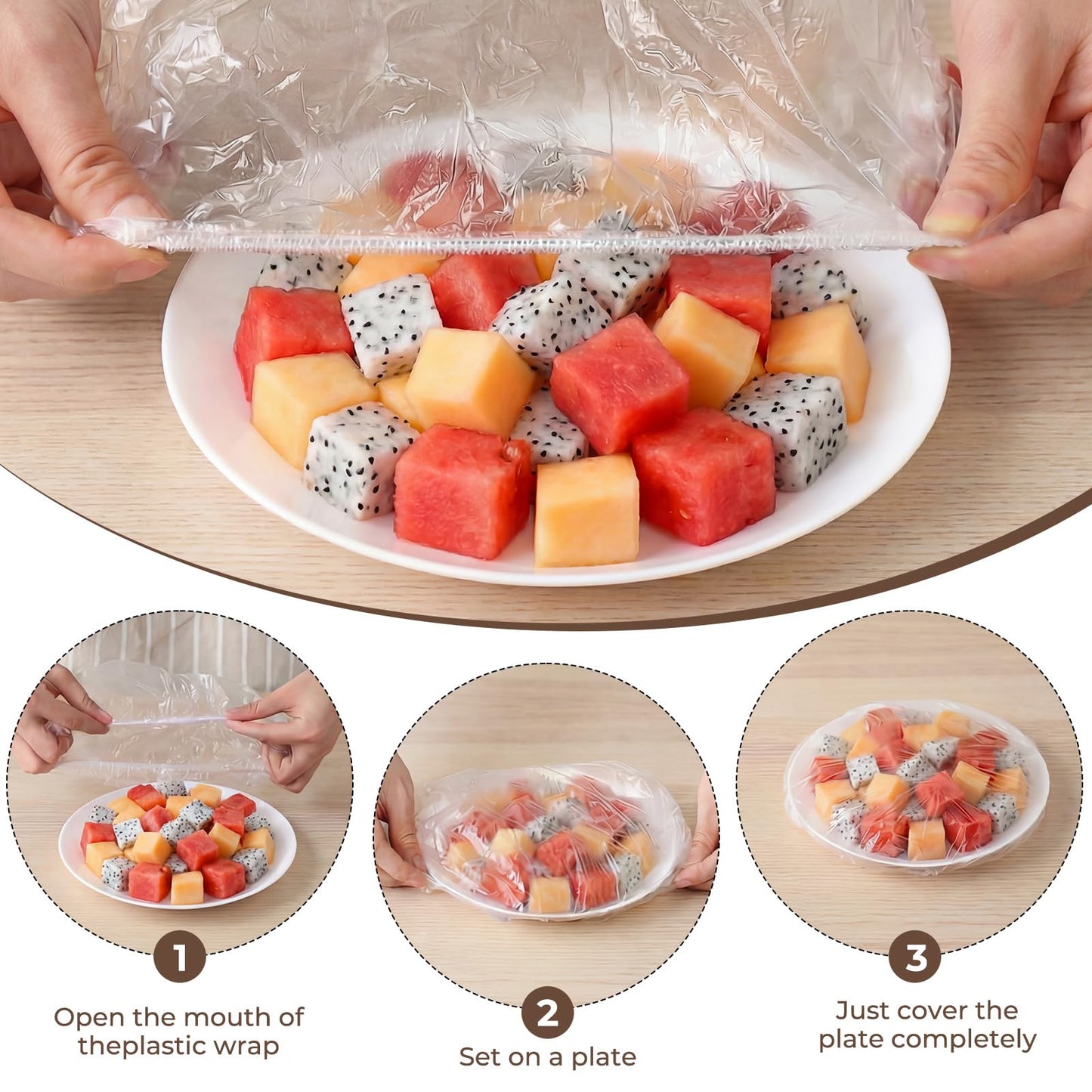 200Pcs Elastic Bowl Covers for Food Storage & Bread Proofing