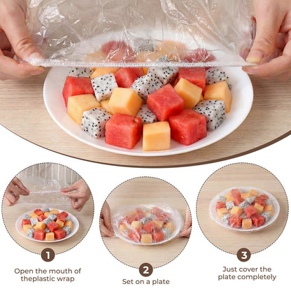 200Pcs Elastic Bowl Covers for Food Storage & Bread Proofing
