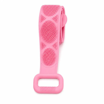 🚿🛁 Silicone Shower Back Scrubber Belt – Double-Sided Exfoliating Shower Body Brush with Mesh Sponge for Deep Cleaning