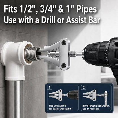 🔥LAST DAY 49% OFF - 🛠️ Broken Pipe Thread Extractor | Fast Drill-Powered Broken Fitting Removal Tool