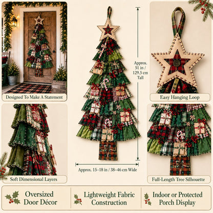 🔥😍Beginner-Friendly DIY Oversized Patchwork Christmas Tree Door Hanging Kit | Complete Kit with All Tools & Step-by-Step Guide Included 💕🎄