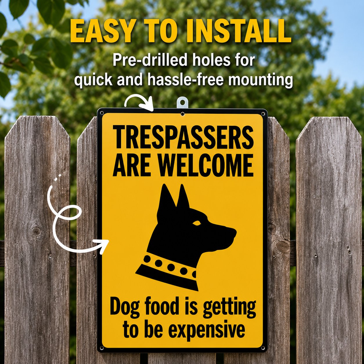 😂 Limited-Time Sale 49% OFF —  Funny Dog Warning Sign丨Trespassers Welcome 🐕