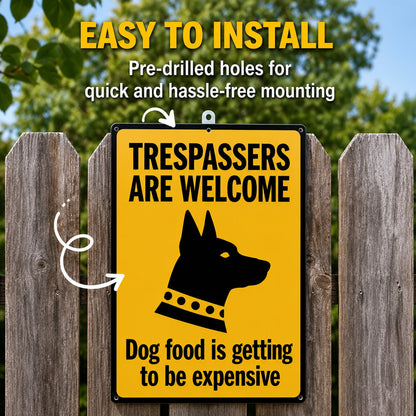😂 Limited-Time Sale 49% OFF —  Funny Dog Warning Sign丨Trespassers Welcome 🐕