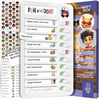 ✨Magnetic Kids Daily Routine Chore Chart, Visual Task Board with Stickers & Icons, Autism & ADHD Kids Routine Tool