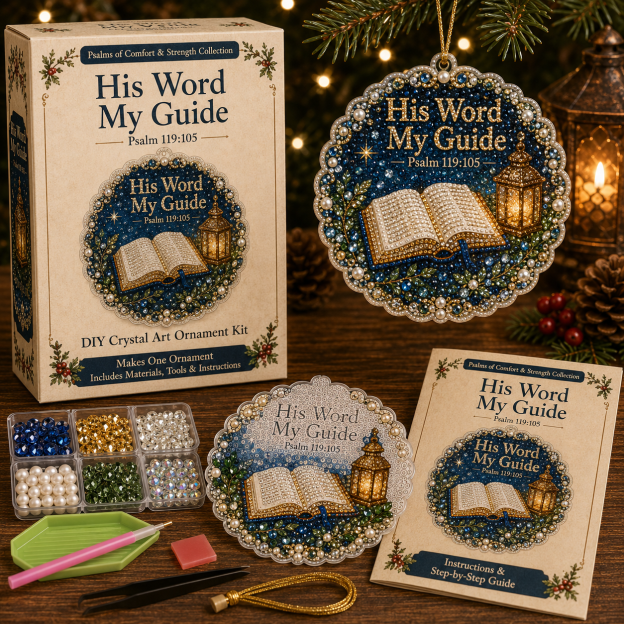✝️ Psalms of Comfort & Strength Pearl Diamond Art Hanging Ornament Kit