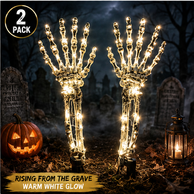 2-Pack Skull Arm Halloween Outdoor Decorations