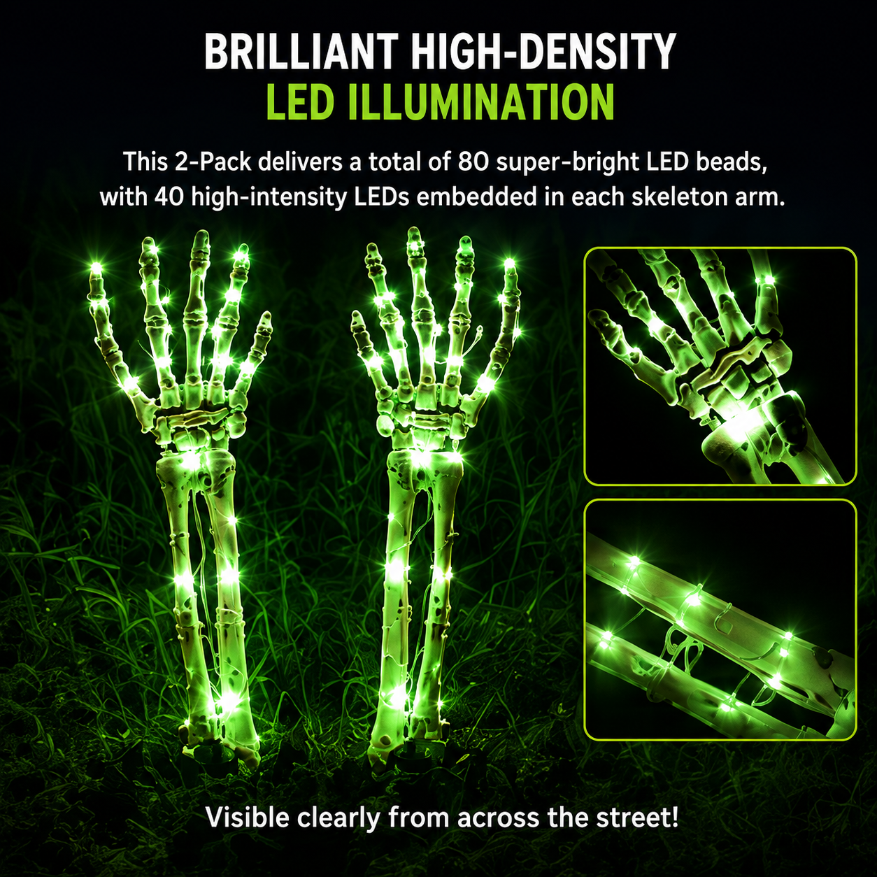 2-Pack Skull Arm Halloween Outdoor Decorations