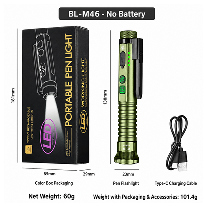 🔦 Multifunctional Magnetic Pen Light – 600LM Rechargeable Work Flashlight for Any Task 🛠️