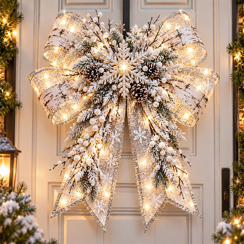 🎀🎄 Christmas Magic Bow Door Hangers – Oversized Light-Up Holiday Bows in 6 Festive Styles