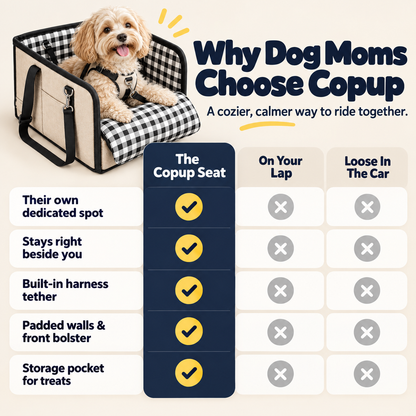🐾 The Copup Seat™ – Cozy Center Console Car Seat for Small Dogs & Cats