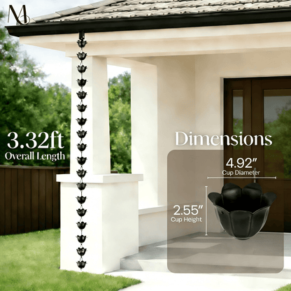 Free Shipping🔥Monarch Rain Chains Aluminum "Lotus" Series Rain Chain (for Gutters)