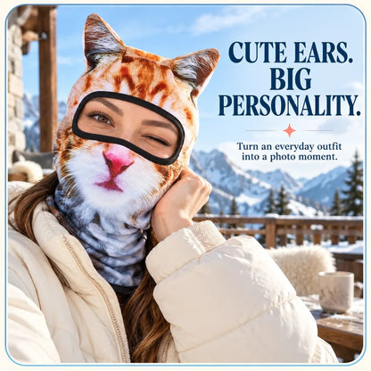 🔥🐱3D Cat Ski Balaclava Face Mask with Ears Animal Mask