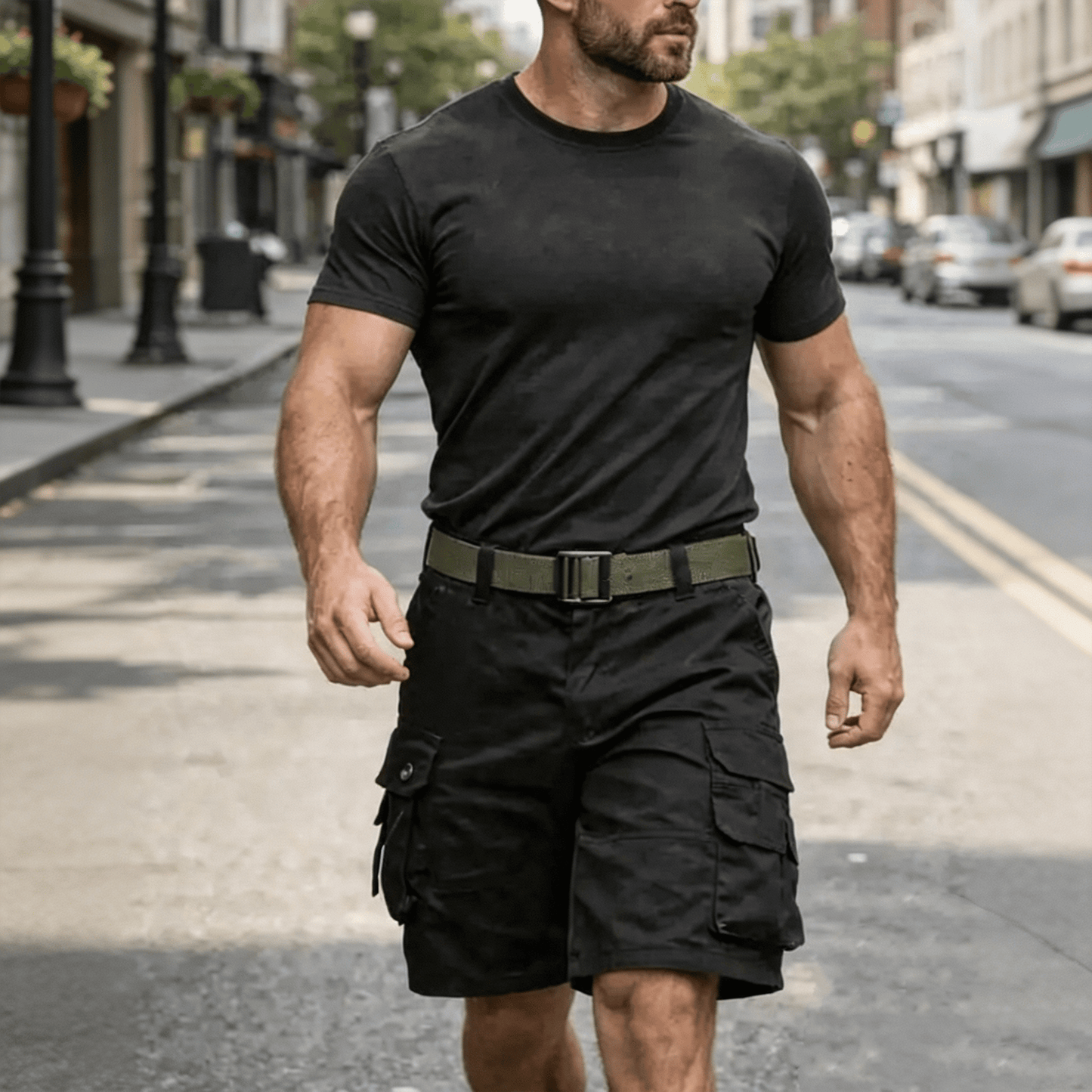 🩳3 Pack Men’s Cargo Shorts, Tactical Hiking Shorts with Multi Pockets, Lightweight Cotton Outdoor Work Shorts for Golf Fishing Travel