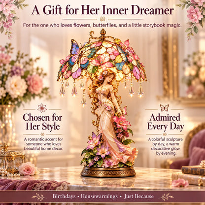 ⏳ Last Day 49% OFF – 🦋 Butterfly Blossom Fairy Light | Warm Floral Table Lamp with Crystal-Style Accents ✨
