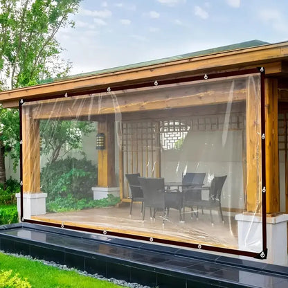 ☔ 7 × 10 FT Transparent PE Tarpaulin | Grommeted Outdoor Cover