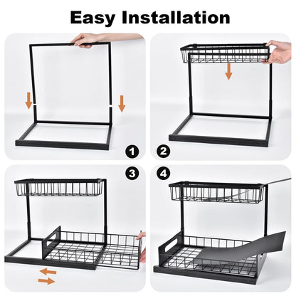 L-Shaped Pull Out Under Sink Organizer