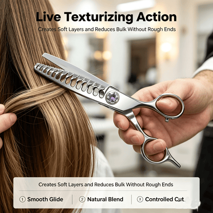 Professional Hair Texturizing Thinning Scissors--Stainless Steel Hair Shears