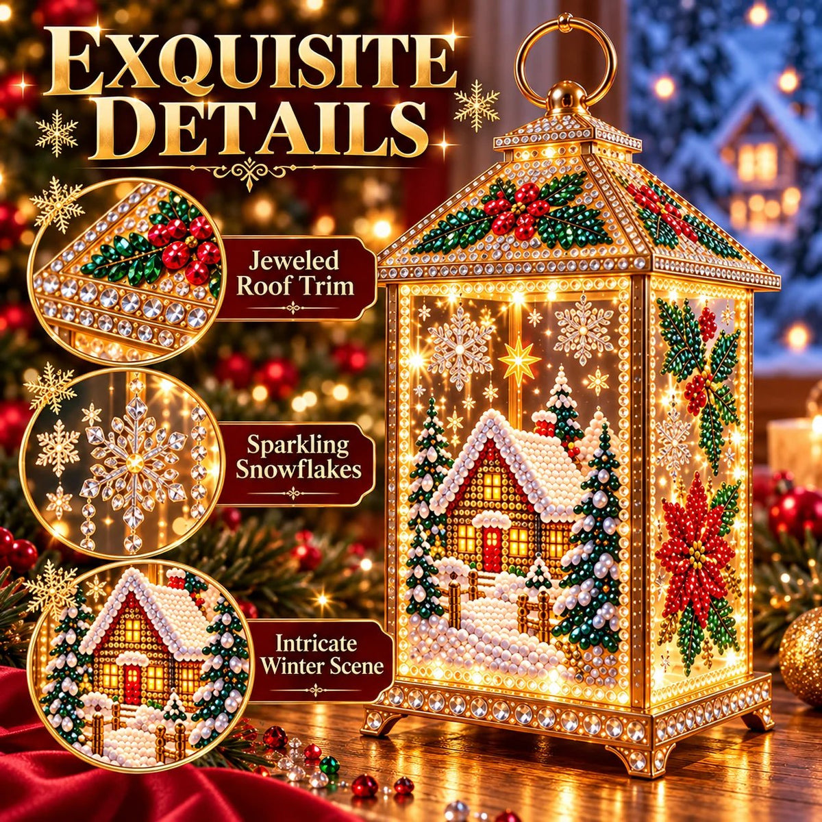 ✨ Christmas Glow™ — DIY Light-Up Diamond Art Lantern