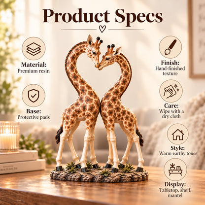 💕🎁Better Together – Giraffe Heart Sculpture 🦒♡🦒