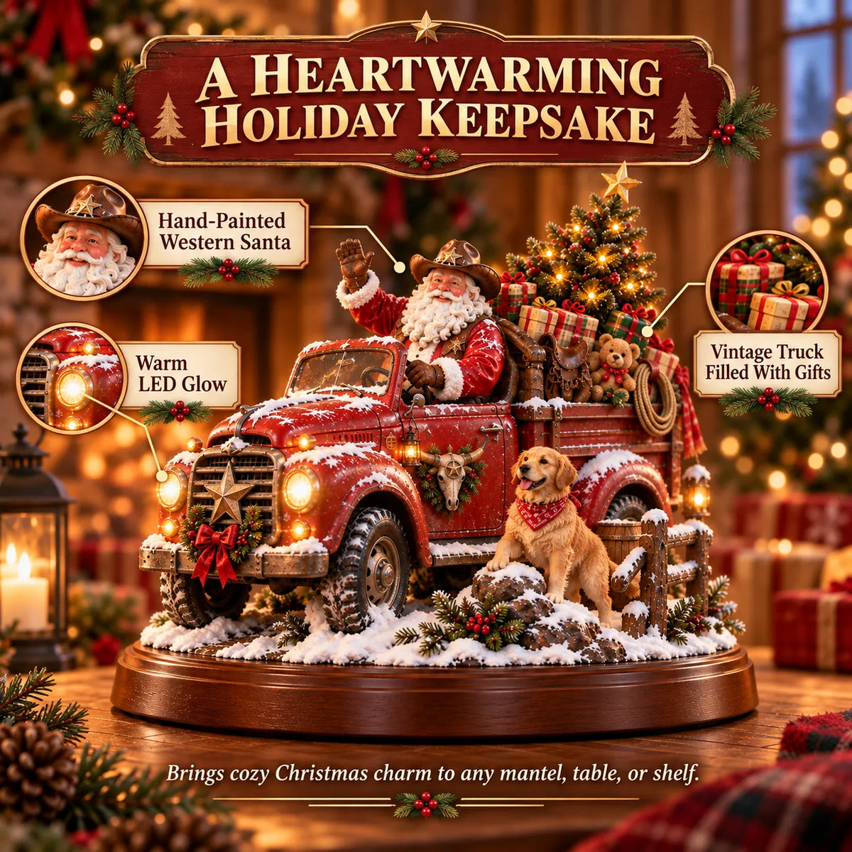 Western Santa Christmas keepsake details